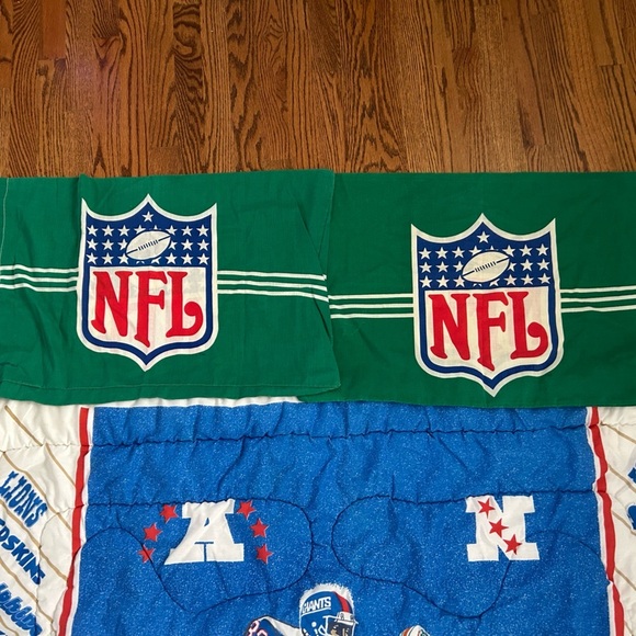 Vintage 1980’s NFL Football twin comforter Blanket Pillowcase set - Picture 5 of 9